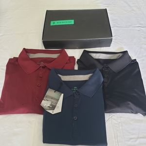 Mio Marino Golf Polo Shirts for Men - Dry Fit - Ultra-Light Fabric - 3 Pack